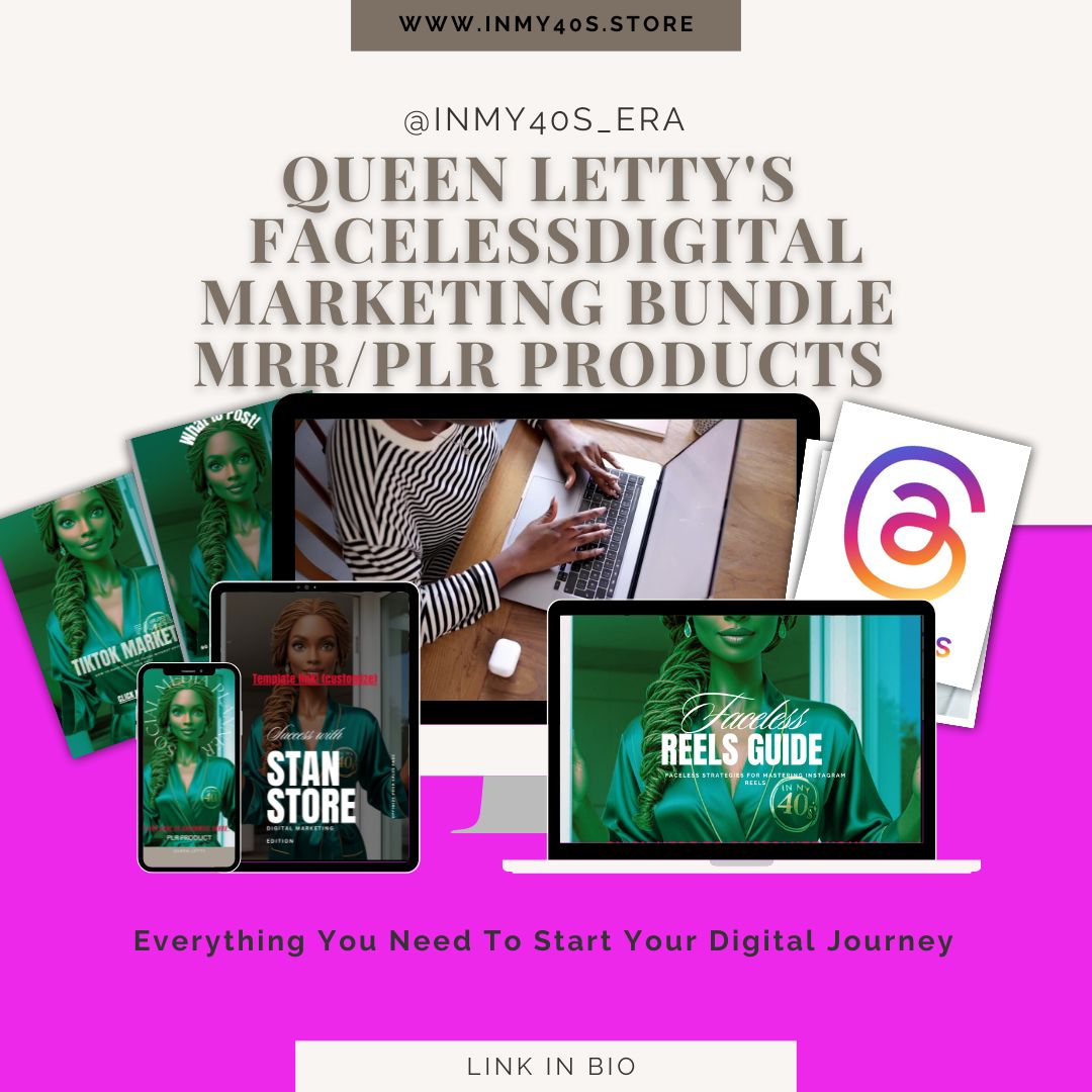 Faceless Digital Marketing MRR PLR Bundle, Done For You Digital Products